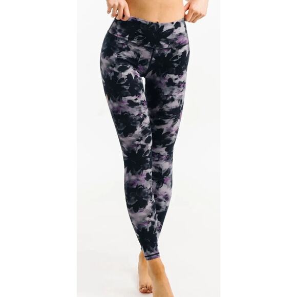 Zyia Women's Multicolor Floral Watercolor Soft N Snug Hi-rise Leggings Size 4 - Picture 1 of 8